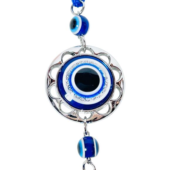 Wall Charm Evil Eye Sage Den Keychain Blue Silver Tone New - Picture 2 of 4